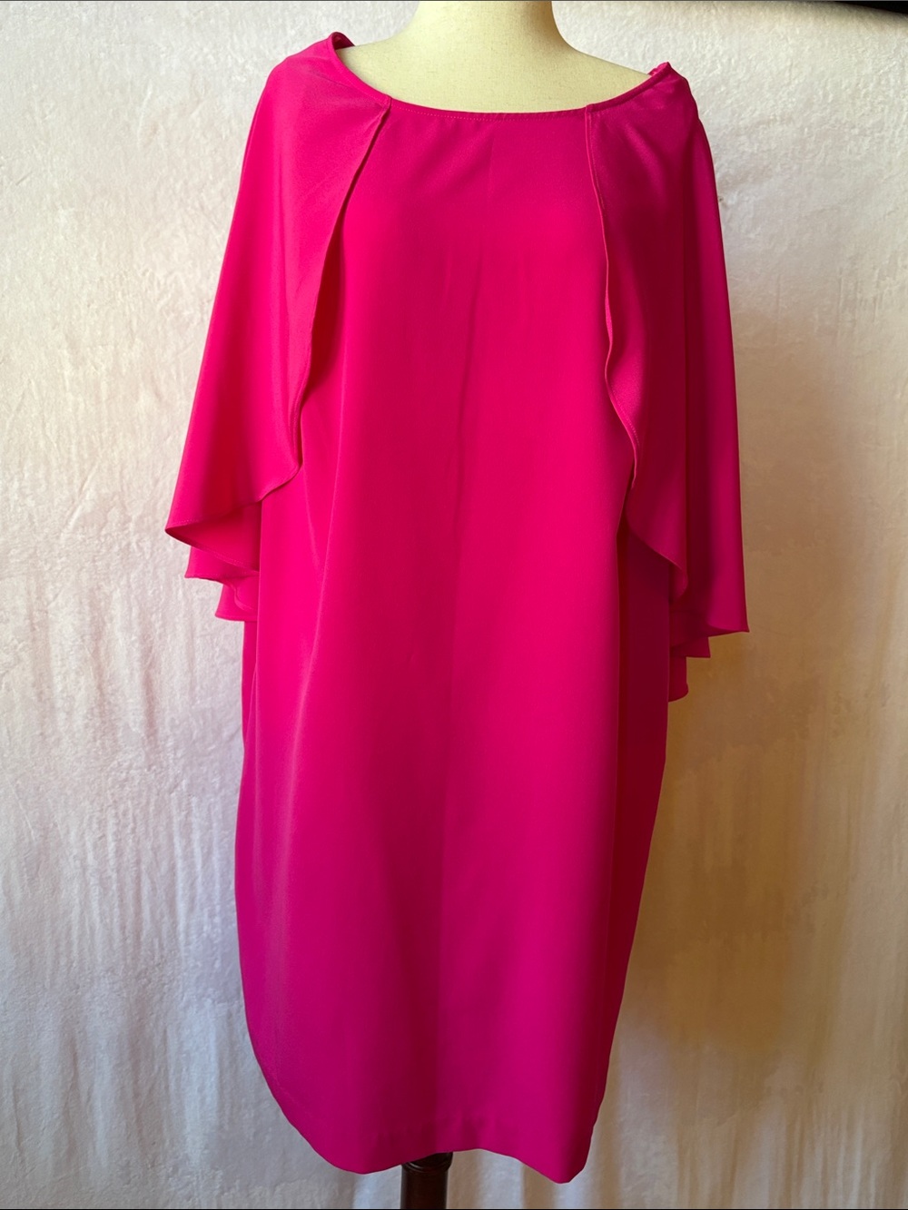 Lane Bryant Hot Pink Flutter Sleeve Midi Dress